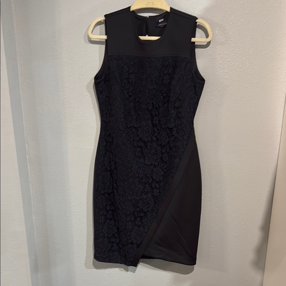 Tommy Hilfiger Black Asymmetrical Sheath Dress Crew Neck Sleeveless